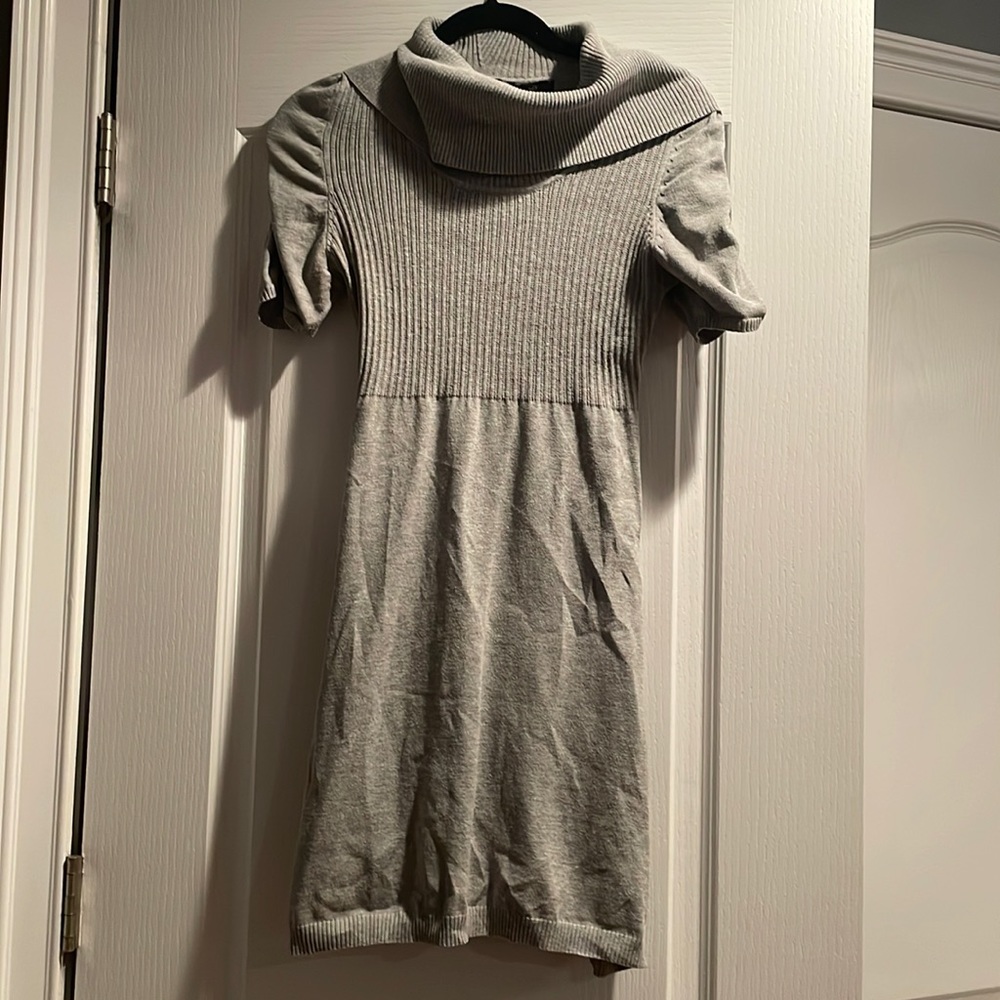 Puff sleeve sweater dress short sleeve